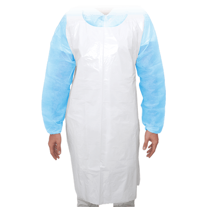 MaiMed-Forklæde Light PE, forklæde af PE 75x120cm hvid, 100 stk./pak, blokeret, glat overflade | Pakke (100 stk.)