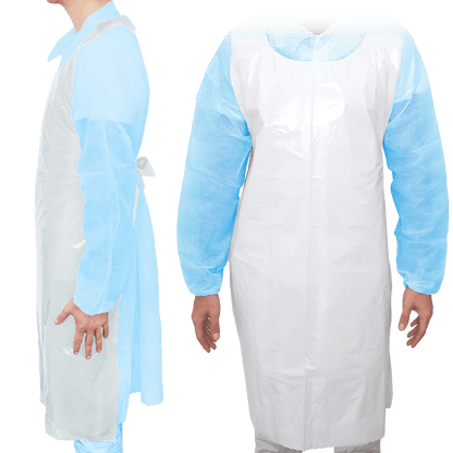 MaiMed-Forklæde Light PE, forklæde af PE 75x120cm hvid, 100 stk./pak, blokeret, glat overflade | Pakke (100 stk.)