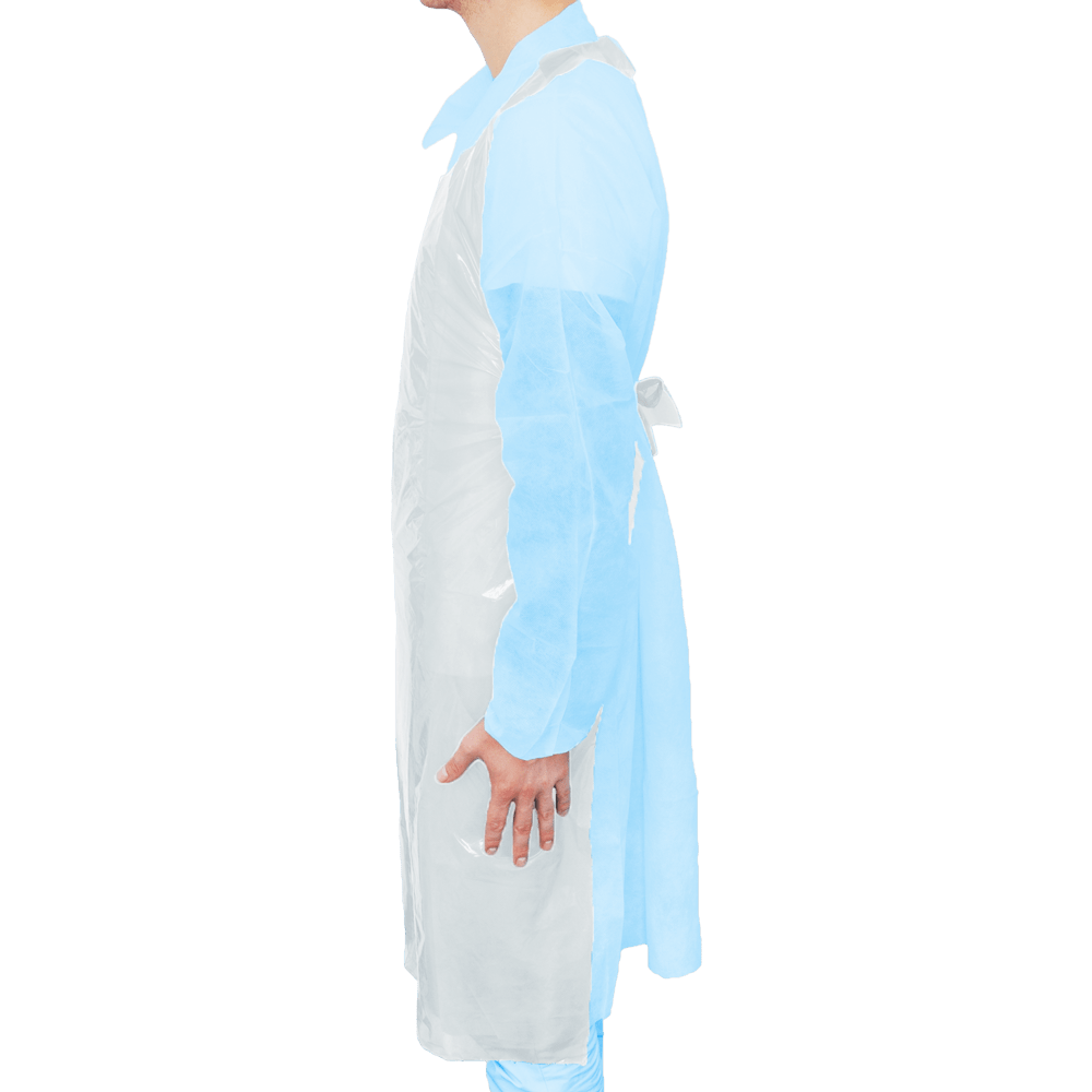 MaiMed-Forklæde Light PE, forklæde af PE 75x120cm hvid, 100 stk./pak, blokeret, glat overflade | Pakke (100 stk.)