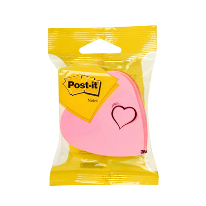 Post-it® Notes In Stanzform, Herz, Pink (70x70 mm, 225 Blatt), von 3M Deutschland GmbH: Herz-Notizzettel mit schwarzem Rand in klarer gelber Verpackung mit Post-it Logo-ideal für kreative Geschenkdekoration. 100% PEFC.
