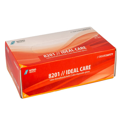 NITRAS IDEAL CARE, latex engangshandsker, hvid