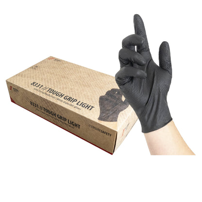 NITRAS TOUGH GRIP LIGHT, nitril engangshandsker, sorte