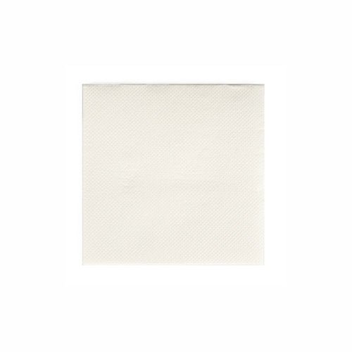 Afbildet er en enkelt PAPSTAR 2-lags serviet „PUNTO“ (20x20 cm, mikroprægning) fra PAPSTAR GmbH liggende fladt på hvid baggrund, ideel til en stilfuld borddekoration.