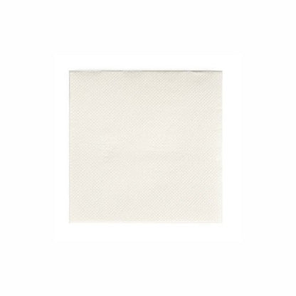 Afbildet er en enkelt PAPSTAR 2-lags serviet „PUNTO“ (20x20 cm, mikroprægning) fra PAPSTAR GmbH liggende fladt på hvid baggrund, ideel til en stilfuld borddekoration.