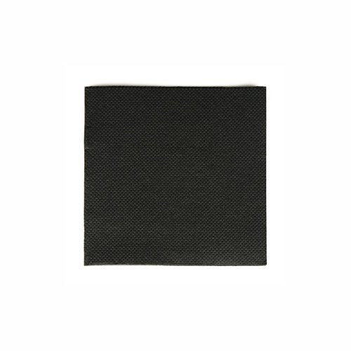 En kvadratisk sort, 2-lags mikropræget PAPSTAR 125 „PUNTO“ serviet (20x20 cm) fra PAPSTAR GmbH er centreret på en enkel hvid baggrund – ideel til elegant borddekoration.