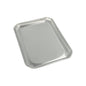 De Starpak 5 serveringsfade, alu firkantet 35 cm x 26 cm, er rektangulære aluminium bakker med let forhøjet kant og struktureret bund, ideel til gastronomi, hygiejnisk pakket i krympefolie.