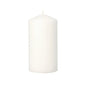 Starpak bloklys Ø 80 mm · 150 mm i hvid (1 stk.) står oprejst med flad bund og diskret spids top – en elegant boligaccessoire til ethvert miljø.