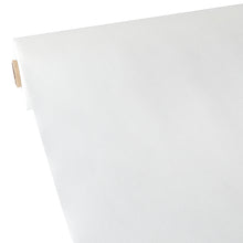 Die Starpak Tischdecke, stoffähnlich Vlies „soft selection“ (40 m x 1,18 m) in Weiß wird teilweise ausgerollt mit ihrer glatten, leichten Struktur und dem sichtbaren Kartonkern gezeigt.
