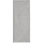 Die Starpak 100 Bestecktaschen, Airlaid 40 cm x 48 cm mit Besteckfalz, sind hellgraue, zu Dritteln gefaltete rechteckige Servietten mit einer oberen Falte – ideal für elegante Tischdekoration oder als stilvolle Bestecktaschen.