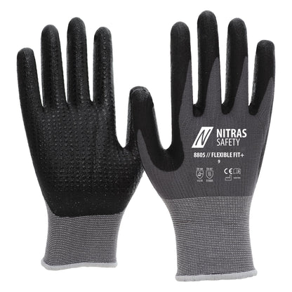 NITRAS FLEXIBLE FIT+, montagehandsker, grå/sort