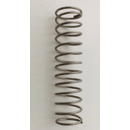 Eine einzelne Dr. Schnell Feder für Spender V10 (1 Stück) von DR.SCHNELL GmbH & Co. KGaA ist senkrecht vor weißem Hintergrund abgebildet; die Stahlspiralfeder hat gleichmäßig verteilte Windungen und passt zu Dosieranlagen Wandspender und Zubehör.