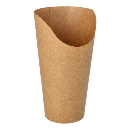 De PAPSTAR 50 Wrap Cups fra PAPSTAR GmbH er brune, kegleformede papkrus, ideelle til miljøvenlige wraps til fester og arrangementer, vist på hvid baggrund.