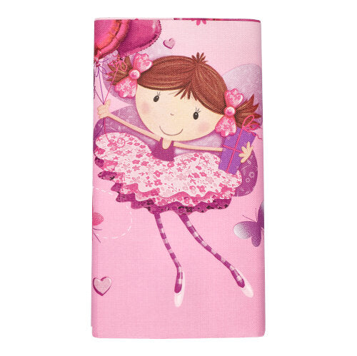 Den PAPSTAR dug i høj kvalitet papir (120 x 180 cm) fra PAPSTAR GmbH viser en smilende pige i lyserød tutu med balloner og gave på lyserød baggrund – perfekt som stilfuld borddekoration.