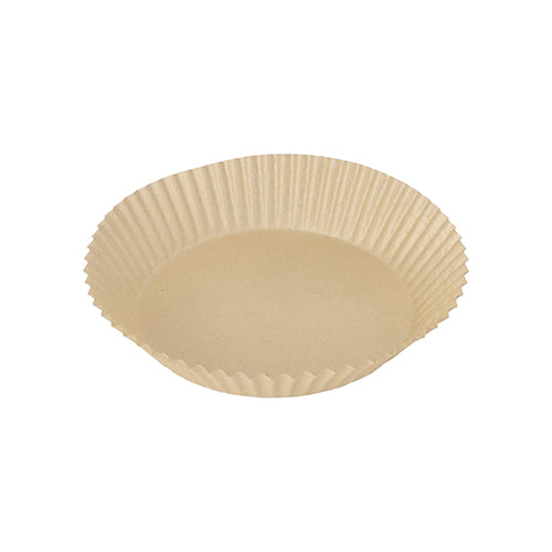 På hvid baggrund er et enkelt, tomt PAPSTAR 100 bagepapirer til varmluftsfrituregryder (4,5 cm højt) fra PAPSTAR GmbH lavet af varmebestandigt papir med bølgede sider afbildet.