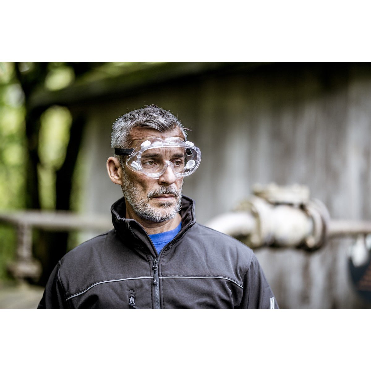 NITRAS VISION PROTECT BASIC, fuldsynsbriller, gennemsigtig / gennemsigtig, EN 166 | Pakke (10 stk.)