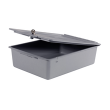 Numatisk opbevaringsbakke 120 mm dyb med låg uden rum, grå | Pakke (1 stk)