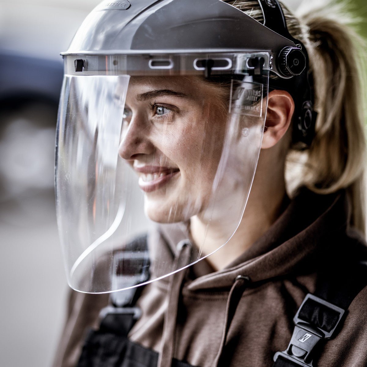 NITRAS PROTECT visir, gennemsigtig / sort, EN 166 plast | Pakke (1 stk.)