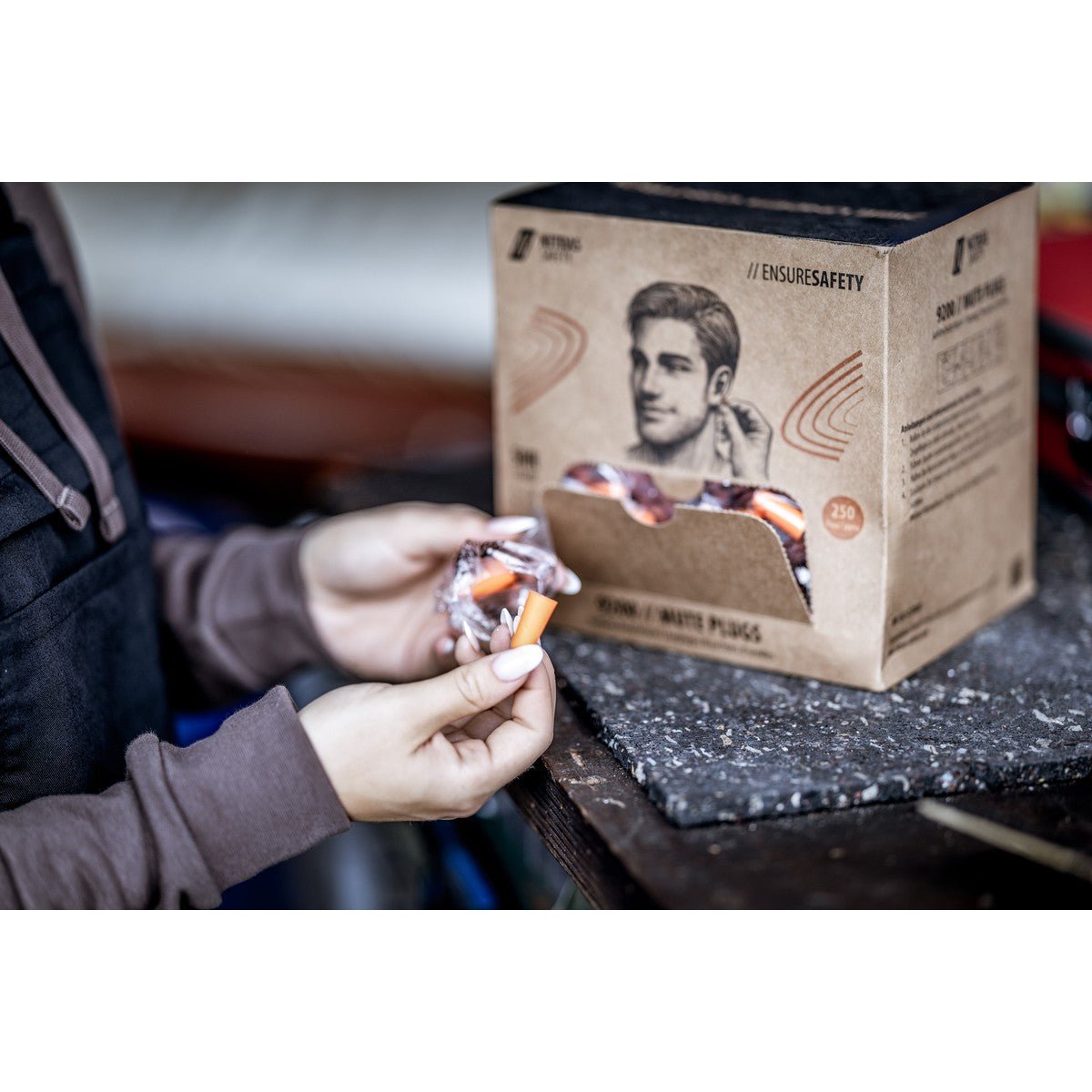 NITRAS MUTE PLUGS, ørepropper, orange, EN 352-2, 250 par / æske PU | Pakke (1 stk.)