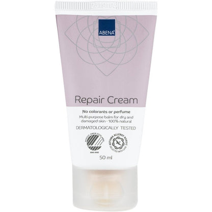 Abena Re-Seller GmbH Repair Creme, 100% lanolin, 50 ml, uparfumeret og dermatologisk testet, ideel til tør hud. Uden farvestoffer eller parfume (karton med 6 pakker).