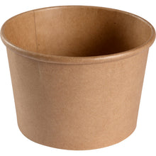 Die Abena Re-Seller GmbH Schale, 500 ml, ø 11,5 cm, Kraft/PE, Braun ist eine braune Lebensmittelverpackung Schale (Packung: 50 Stück), die leer auf weißem Hintergrund abgebildet ist.