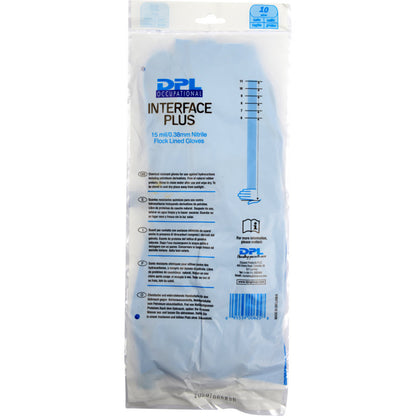 En gennemsigtig plastikemballage viser Abena Re-Seller GmbH husholdningshandsker nitril, blå. De blå, latexfri handsker er synlige indeni. På emballagen er der produktinformation og anvisninger trykt.