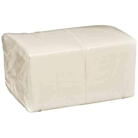 Ein durchsichtiges Plastikbündel weißer Einmal-Waschlappen, Airlaid, 20x30 cm (100 Paare) von Abena Re-Seller GmbH ruht auf einem schlichten weißen Hintergrund.