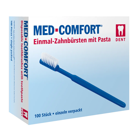 Med Comfort Dental PS engangstandbørste, farve blå - 100 stk