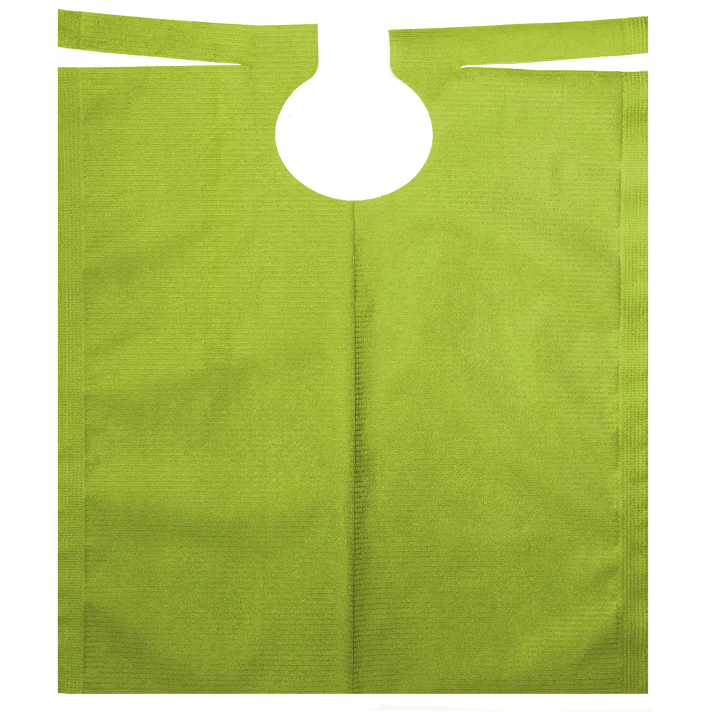 AMPri patienteforklædet med PE-belægning i målene 500 x 600 mm og tilgængelig i forskellige farver, er et fleeceforklæde fra AMPri Handelsgesellschaft mbH. Med sin afrundede halsudskæring og to vandrette bånd i den øverste ende er det ideelt til tandlægebehandlinger. Hver rulle indeholder 80 stykker.