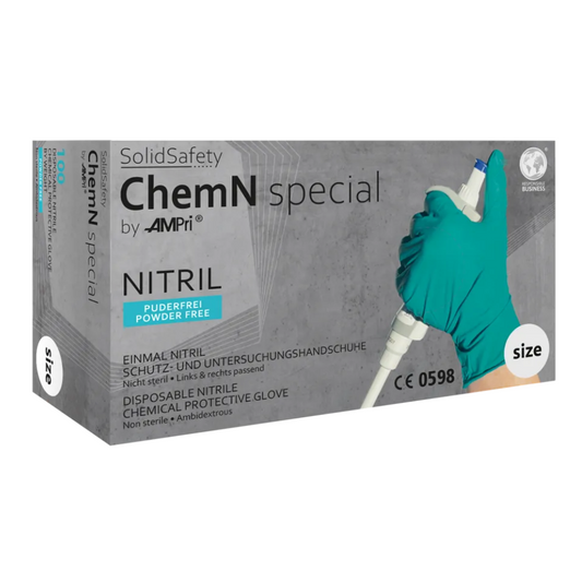 Ampri SolidSafety Chemn Special Nitril Chemical Protection Handsker S - XXL