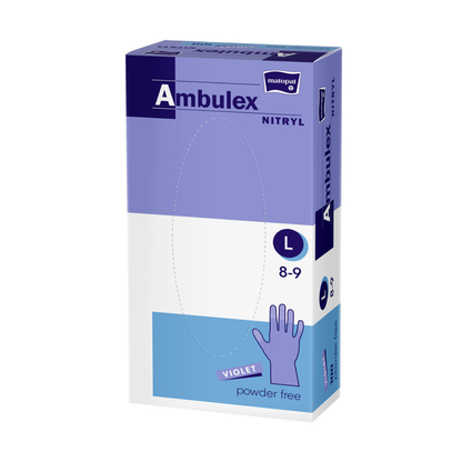 Ambulex nitril handsker violet upulveriseret