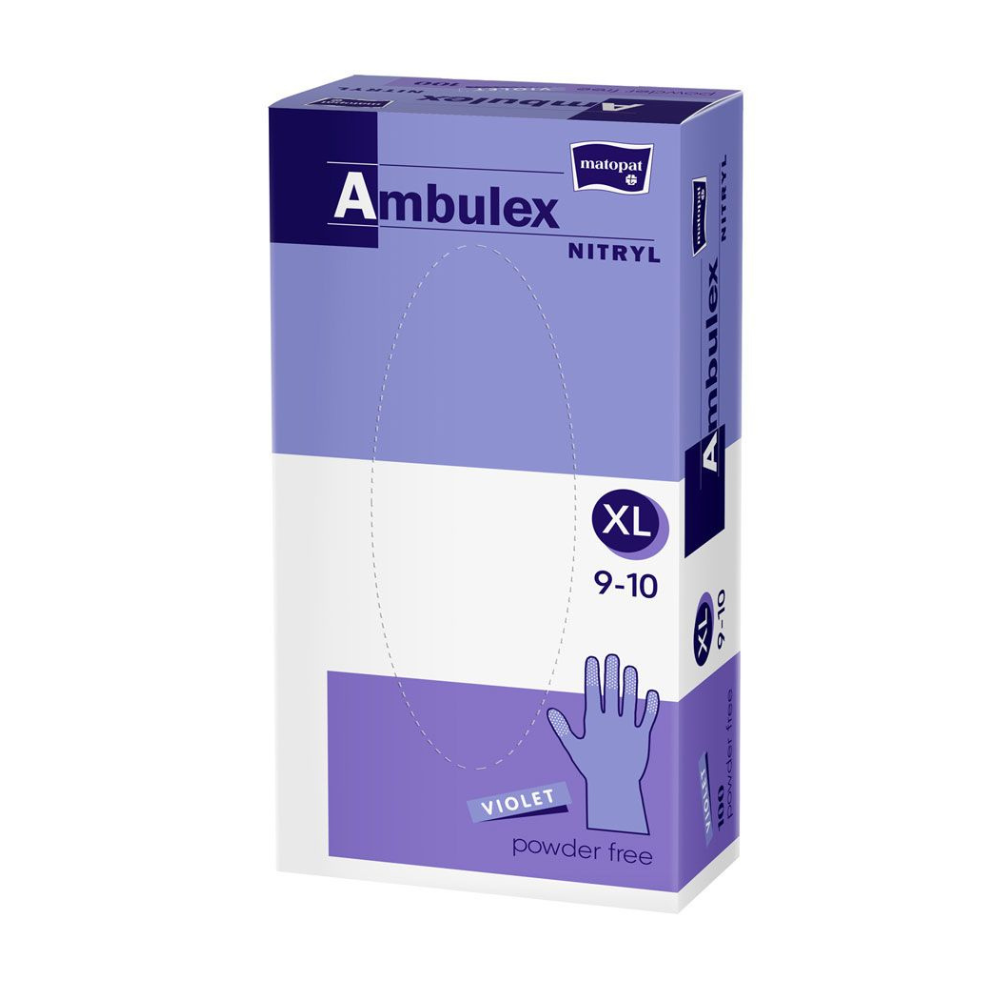 Ambulex nitril handsker violet upulveriseret