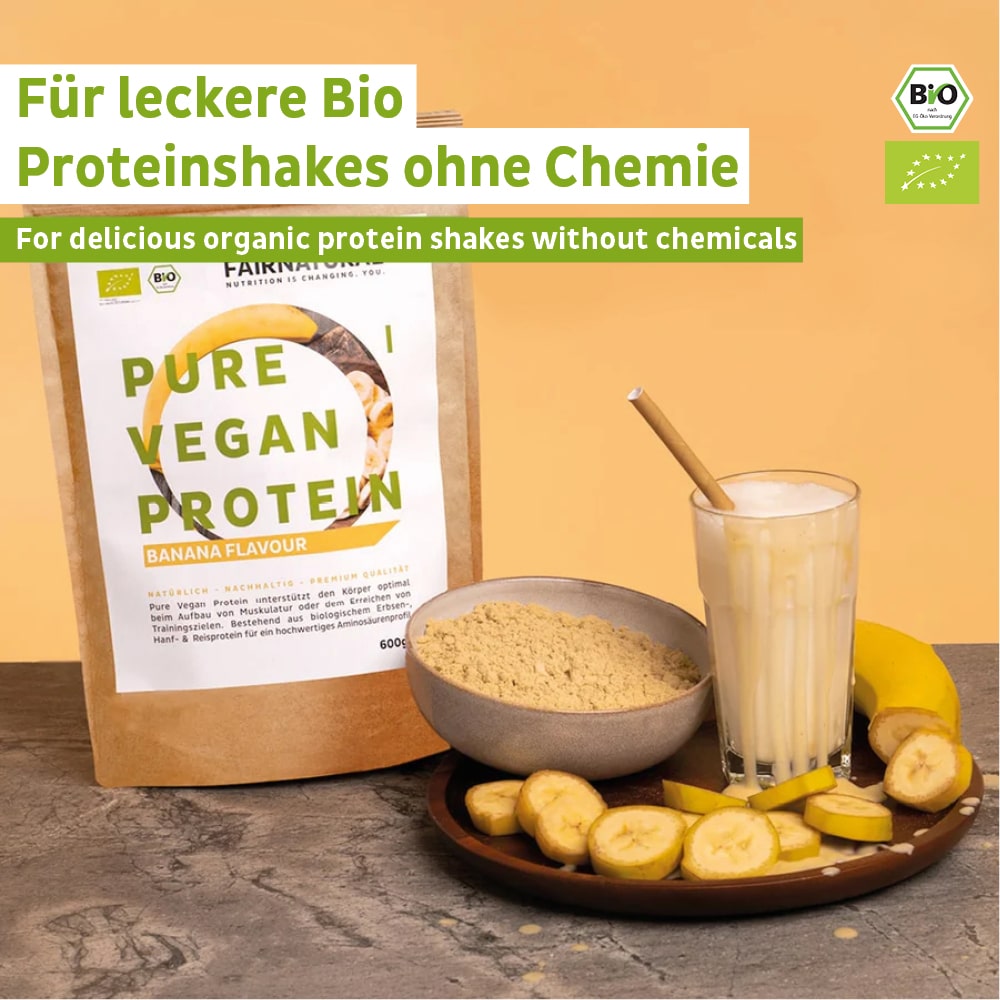 Økologisk vegansk proteinpulver banan uden soja