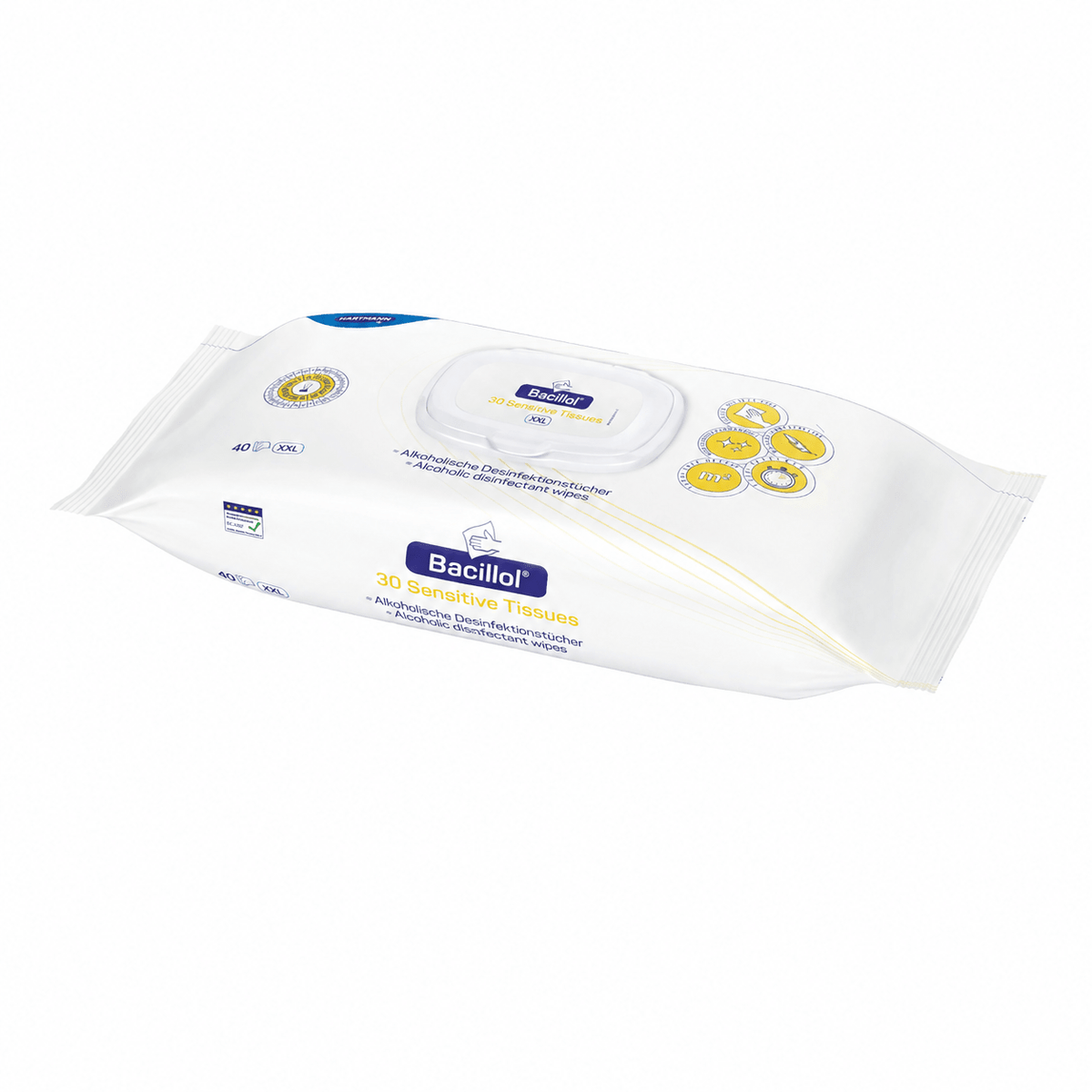 Hartmann Bacillol 30 Sensitive Tissues desinfektionsservietter | Pakke (40 stk.)