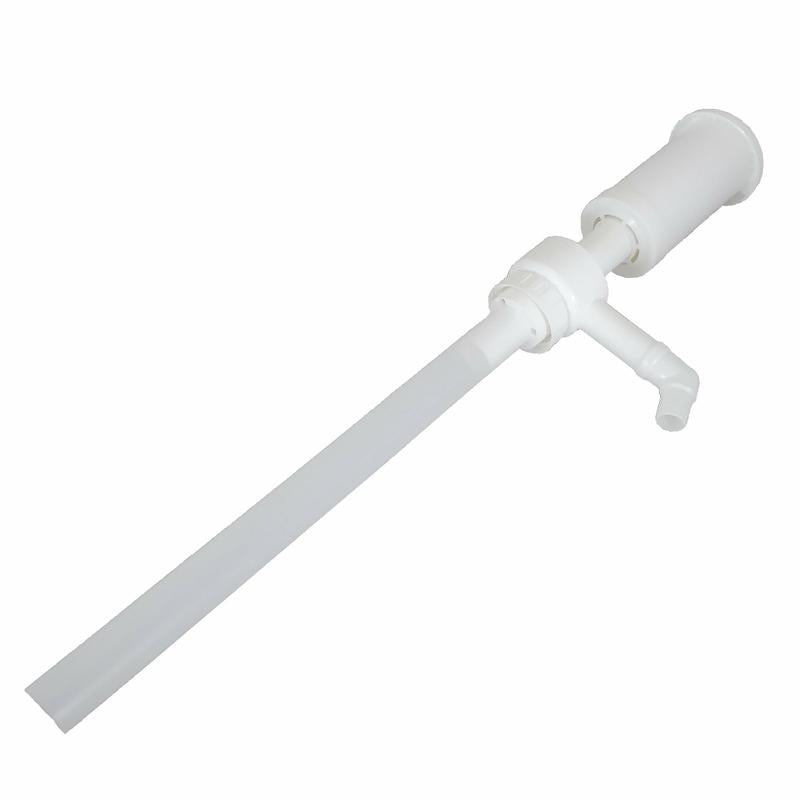 Håndpumpen til 5L kander fra Diversey Deutschland GmbH & Co. OHG leverer 100 ml pr. slag, har et langt rør og en vinklet udløb - ideel til omfyldning i mindre beholdere. Pakken indeholder 1 styk.