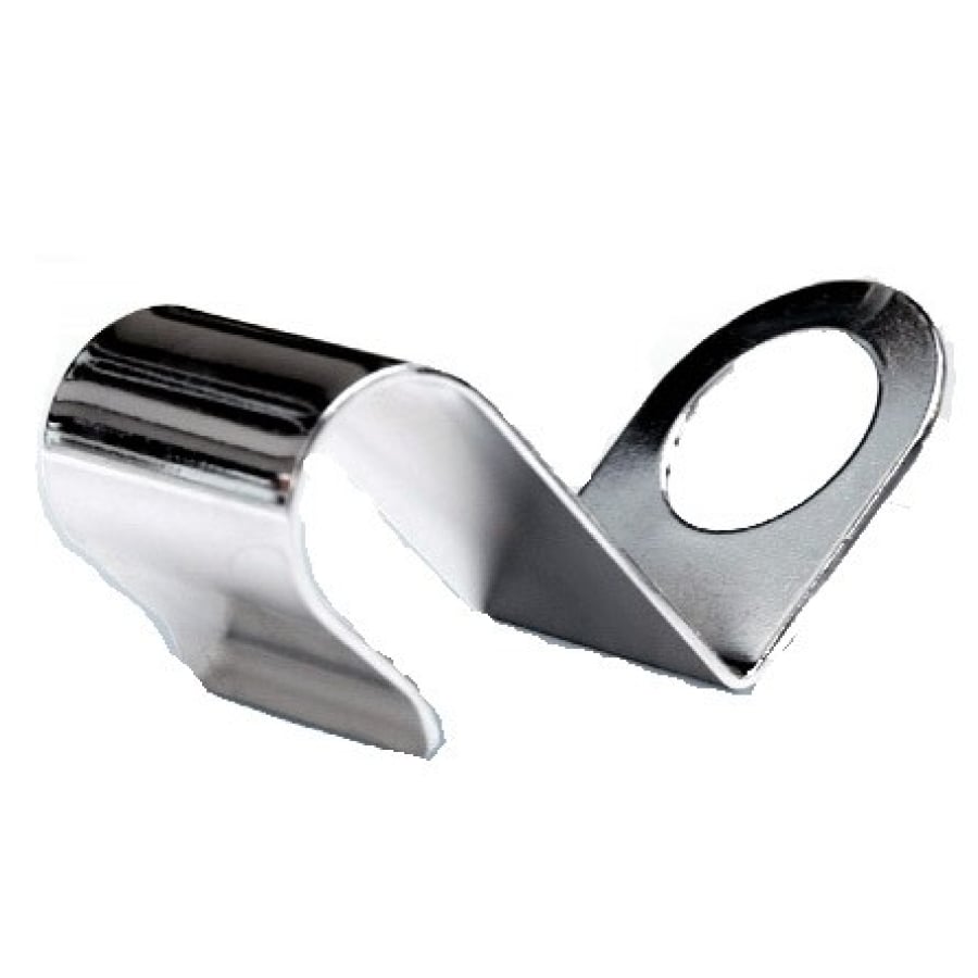 Dr. Schumacher Descoflex Mobilholder MH | Stykke (1 stykke) fra Dr. Schumacher GmbH er en skinnende, buet metalholder med flad ende og cirkulært hul, der giver et stabilt greb til mobile enheder.