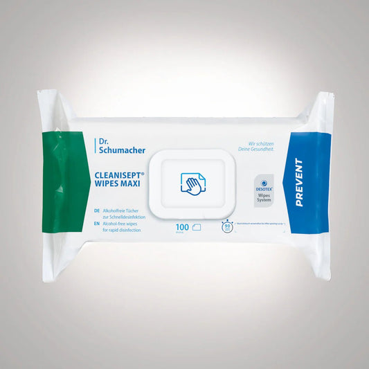Dr. Schumacher Cleanisept® Wipes Maxi Desinfektion håndklæder | Pakke (100 håndklæder)