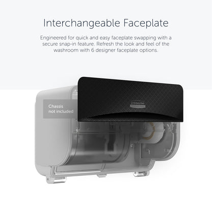 Kimberly-Clark Professional™ Icon™ Dispenser Faceplate - SRBH (32,39 x 10,80 x 3,18 cm) fra Kimberly-Clark GmbH klikkes på det gennemsigtige Icon dispenserkabinet; seks designmuligheder tilgængelige. Chassis ikke inkluderet.