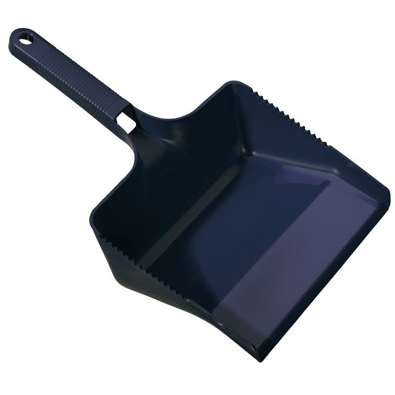 METDEC FEJEPANDE fra Haug Bürsten KG er en firkantet fejebakke uden kant i blå (350x222x110 mm), lavet af robust plast og har et grebvenligt, rillet håndtag.