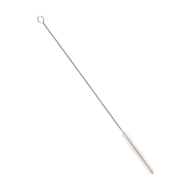 Die Haug Bürsten KG SLANGEBØRSTE,NYL.6.0 TRANSP har stive 0,20 mm nylonbørster, et snoet metalhåndtag med løkke og måler 340 x ø12 mm - perfekt til rengøring af slanger.