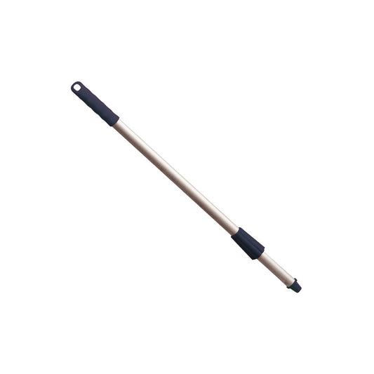 Der METDECT PREM. ALUSTIEL, 650MM von Haug Bürsten KG verfügt über eine blaue Kappe und eine Überwurfmutter, die für eine sichere Befestigung an Mopps und Besen ausgelegt ist.