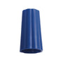 En blå plastforbinder med en ribbet, konisk form og en hul bund, der ligner Haug Bürsten KG OVERFØRINGSMØTRIK UDENDØRS-ø 25MM BLÅ(BENETTON) 74Xø 42MM.