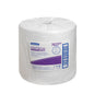 Kimtech® Pure tørreklude stor rulle fra Kimberly-Clark GmbH tilbyder 600 fnugfri, hvide klude pr. rulle (1x600) i karton - ideel til ren rengøring, med produktinformationer, stregkode og nr. 7623 på etiketten.