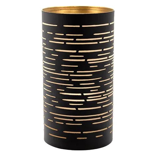 Papstar Securit® lysestage Ø 8 cm x 15 cm sort/guld