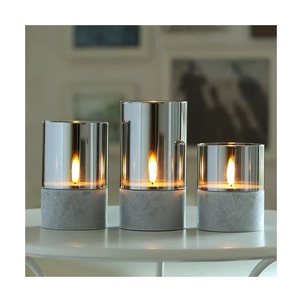 Papstar Securit® LED lys Ø 8 cm grå "Gracia"