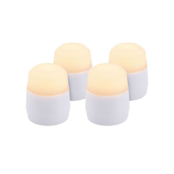Papstar Securit® 4 LED fyrfadslys refill pakke Ø 4 cm x 5 cm "Amsterdam" belysningstid 12-40 timer