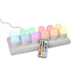 Papstar Securit® 12 LED fyrfadslys inkl. ladestation Ø 4 cm x 5 cm "Amsterdam" tændingstid 12-40 timer