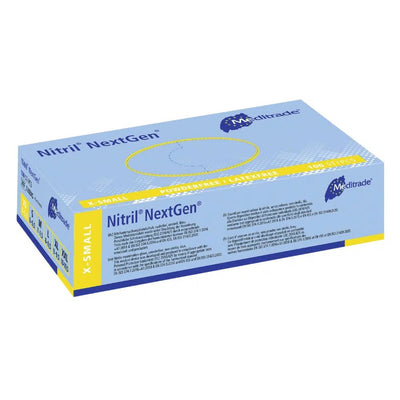 Meditrade nitril handsker NextGen® EN 455, pulver -fri, blå, 100 stykker.