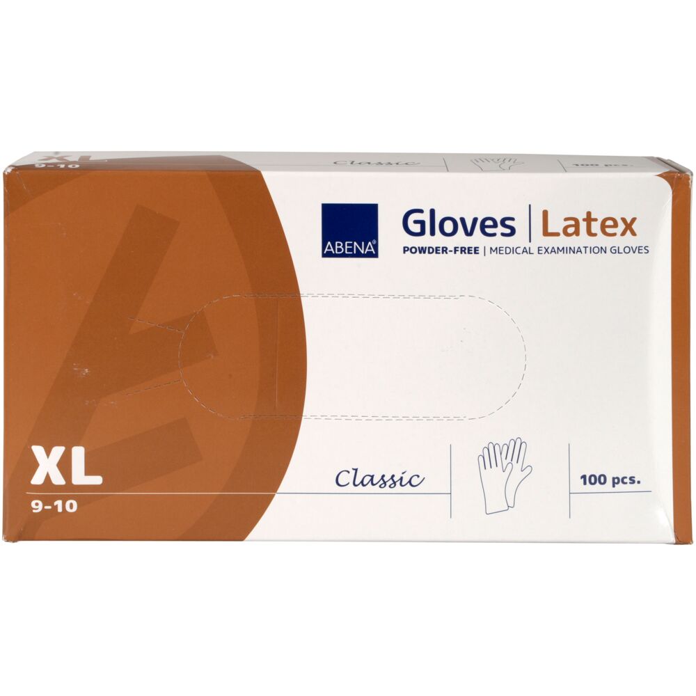 Latexhandsker klassiske, pudderfrie, glatte, naturlige