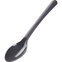 Der Mehrweg Teelöffel, 14cm, Schwarz, PP von Abena Re-Seller GmbH (Packung mit 100 Stück) ist ein schwarzer, wiederverwendbarer Teelöffel aus Polypropylen mit langem Stiel - eine umweltfreundliche Wahl für den täglichen Gebrauch.