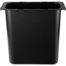Den Abena Re-Seller GmbH affaldsbeholder 10,2 l til Sækkoboy (1 stk.), en enkel rektangulær sort plastspand med bred kant og skrå sider, er ideel til køkkenet og vises på en hvid baggrund.